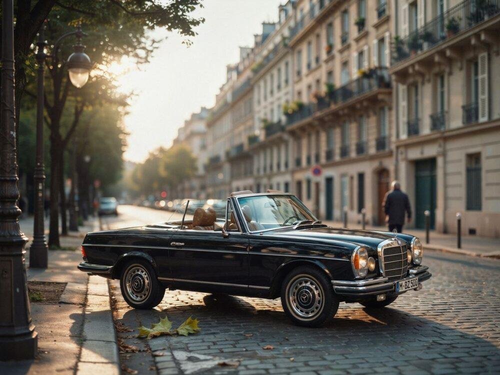 Klasyczne wnętrze Mercedesa 500 cabrio