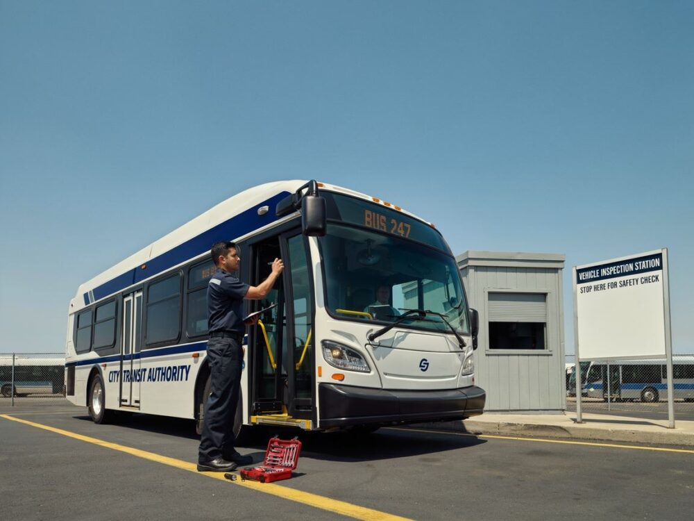 kontrola techniczna autobusu