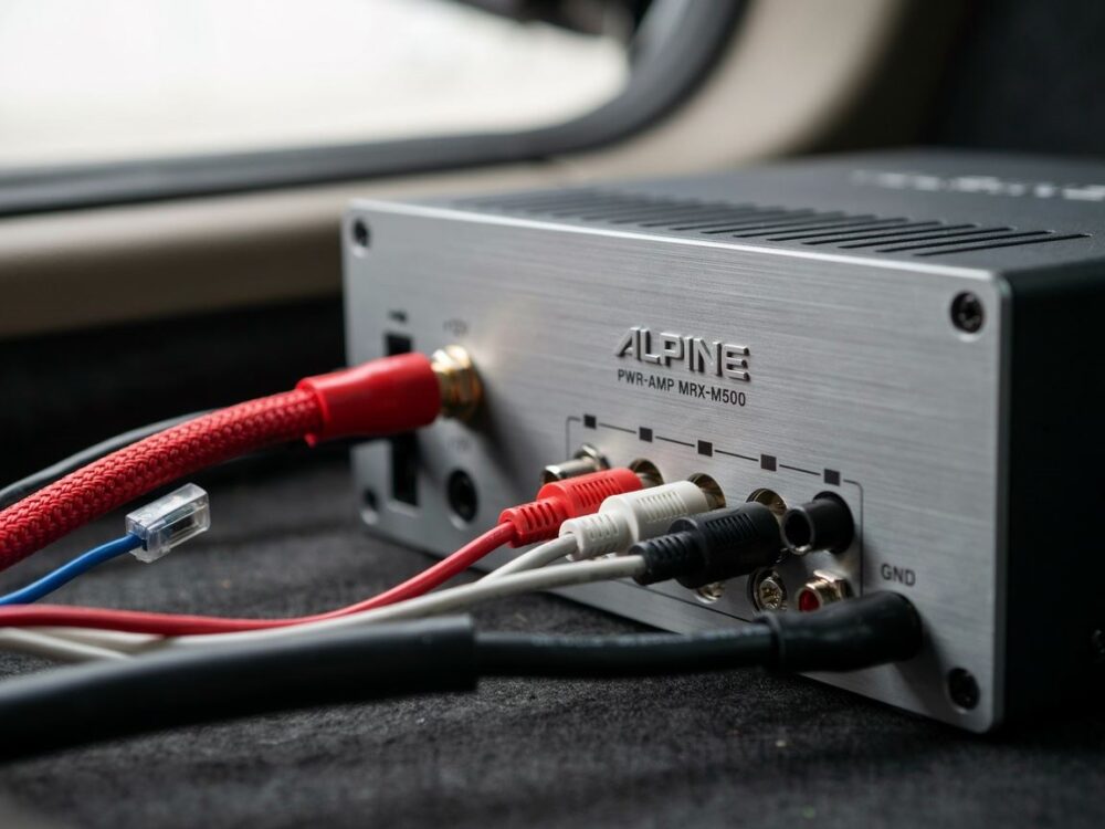 połączenia audio wzmacniacza samochodowego