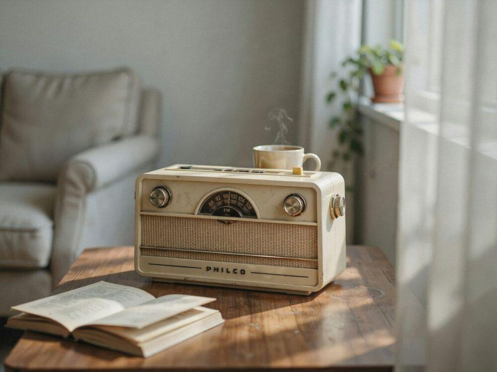 radioodbiornik na stole