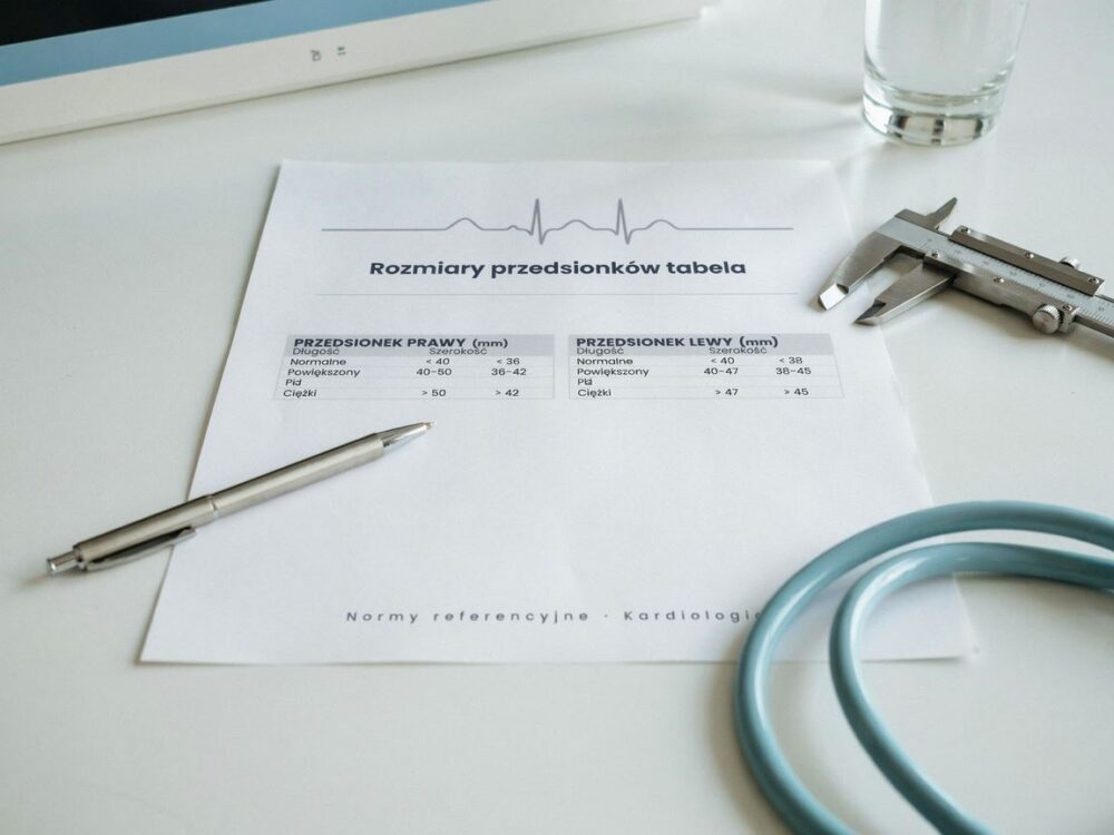 schemat porównania rozmiarów przedsionków
